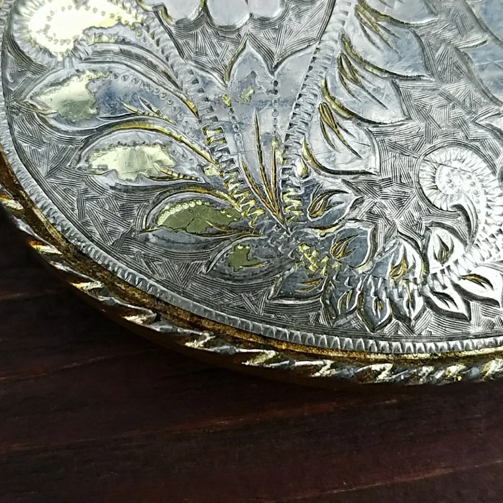 Vintage Floral Belt Buckle - MADE IN USA